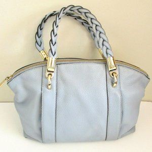 Michael Michael Kors Light Blue Naomi Bowling Satchel, Braided Handles Crossbody